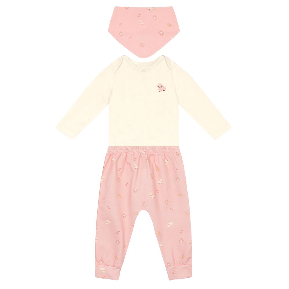 Conjunto bebê unissex em cotton Brandili Baby