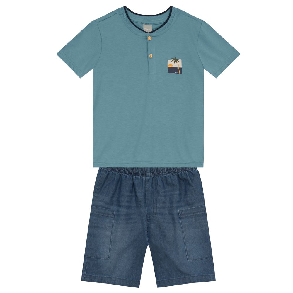 Conjunto infantil menino palmeira Mundi Brandili