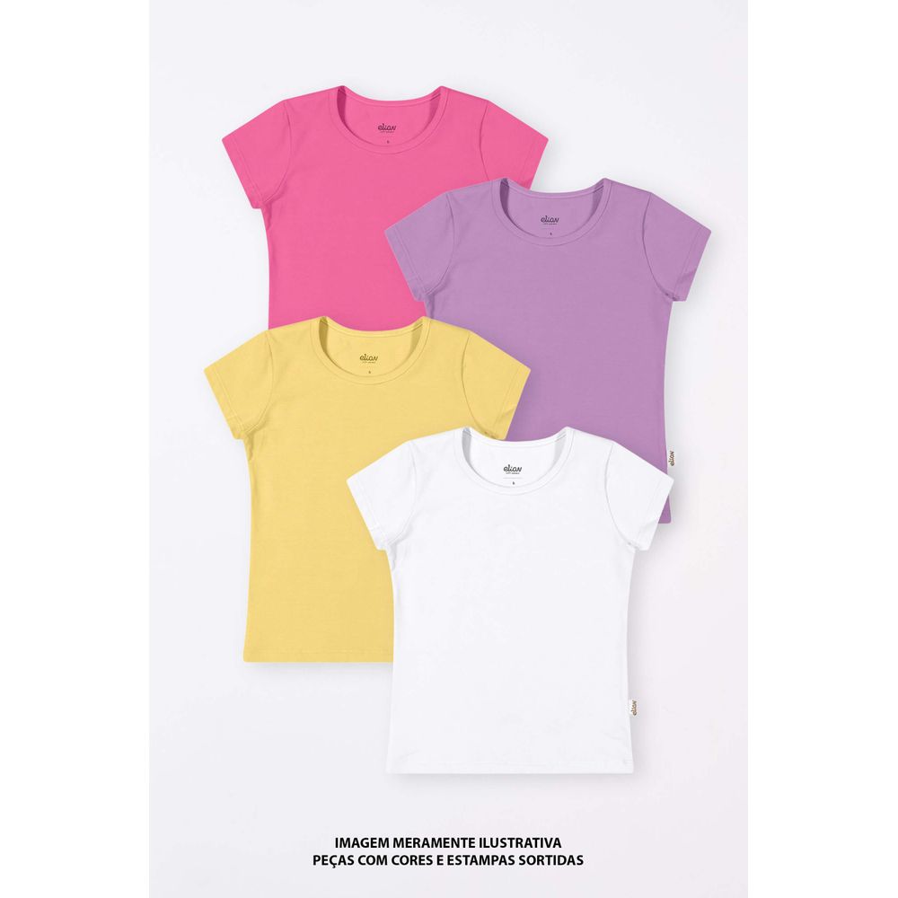 Kit 4 Blusas Infantil Menina Elian Sortido