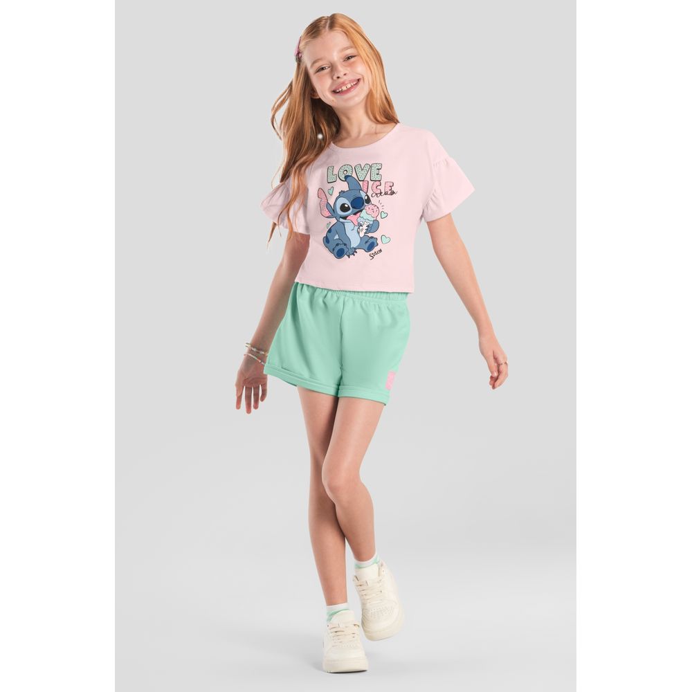 Conjunto infantil menina do Stitch Brandili