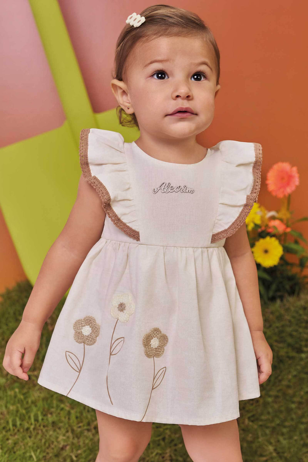 Vestbody em Linho Deluxe Kukiê Bebê Menina