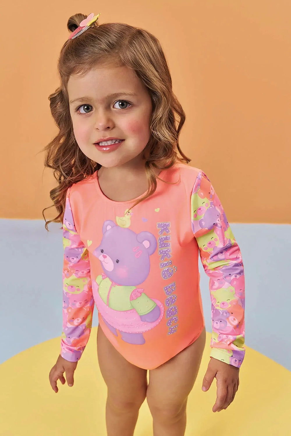 Maiô em Malha com Proteção UV50+ Kukiê Bebê Menina