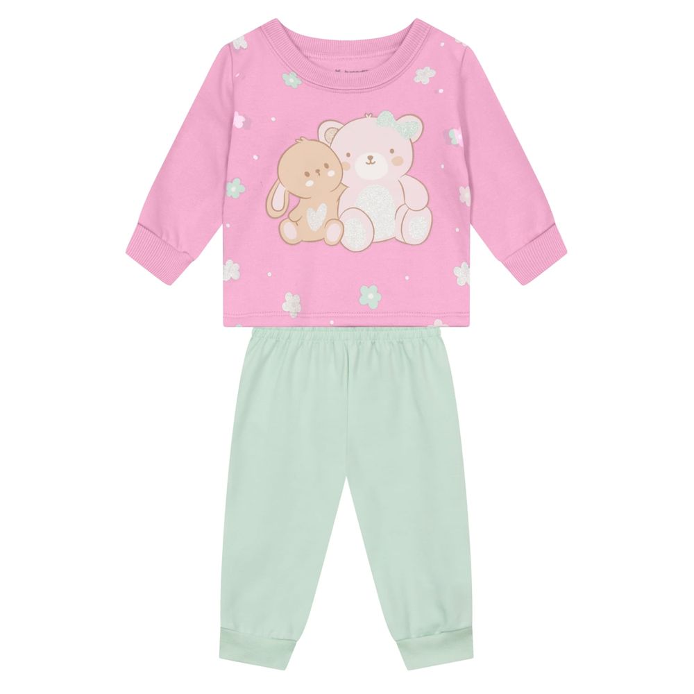 Conjunto bebê menina em moletom Brandili Baby