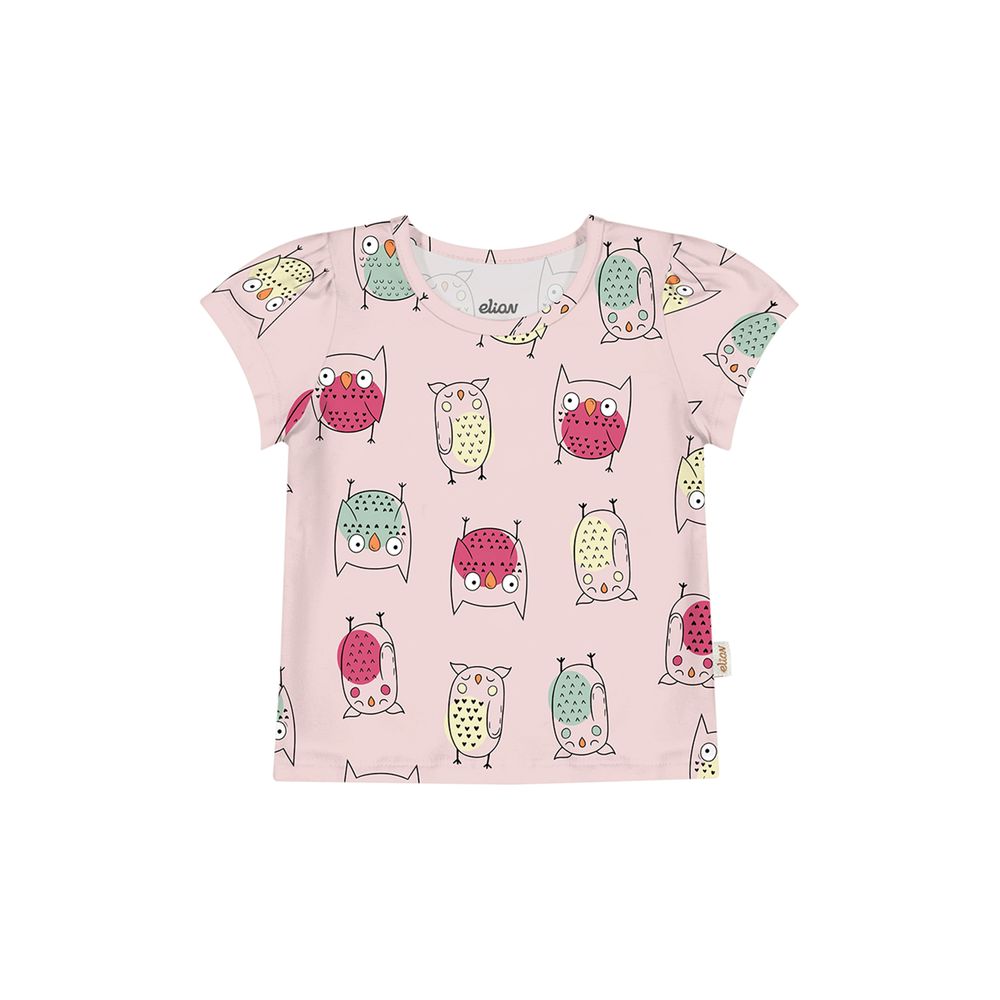 Blusa Bebê Menina Estampa Divertida Elian Rosa
