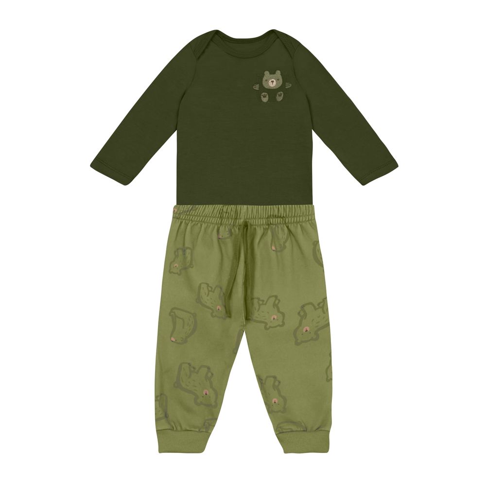 Conjunto bebê menino em moletinho Brandili Baby