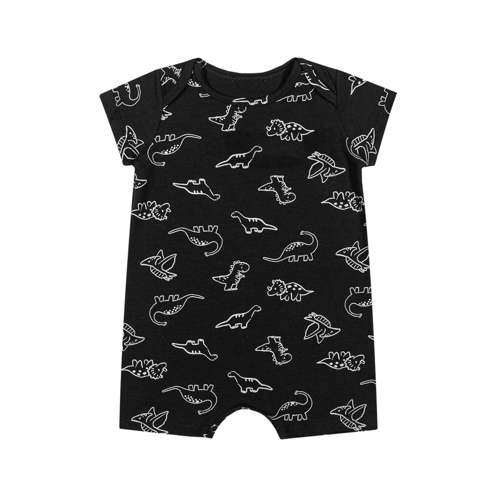 Macaquinho Bebê Menino Estampado Cotton Elian Preto