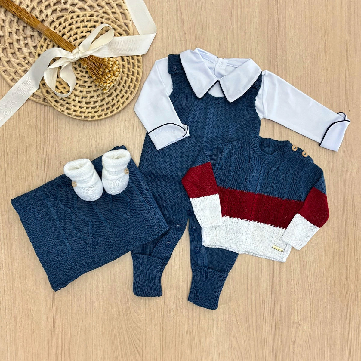 Saída de Maternidade Tricot Murilo 5 Peças