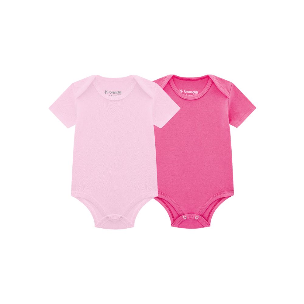 Kit de bodies bebê unissex com cor lisa Brandili Baby