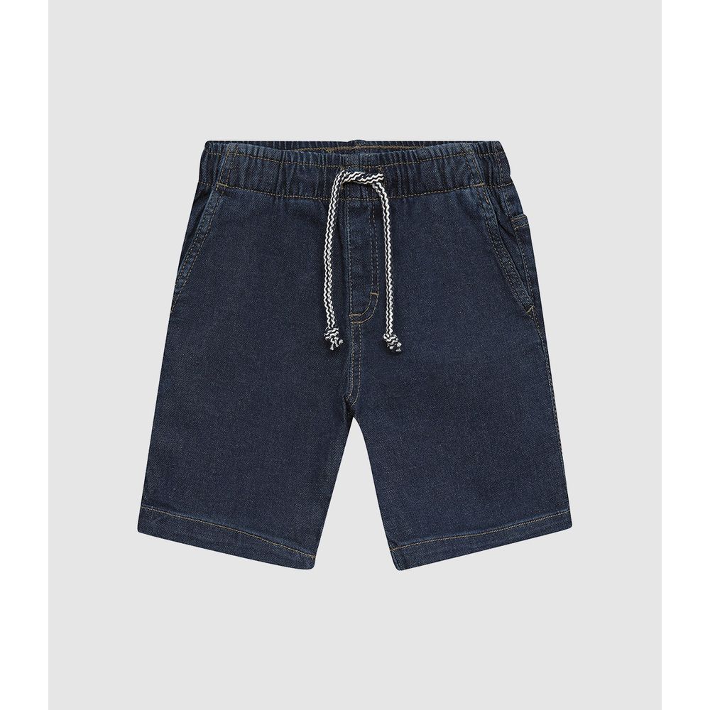 Bermuda Infantil Menino Cintura Com Elástico Em Jeans Moletom Malwee Kids