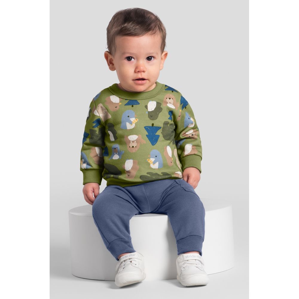 Conjunto Bebê menino em moletom Brandili Baby
