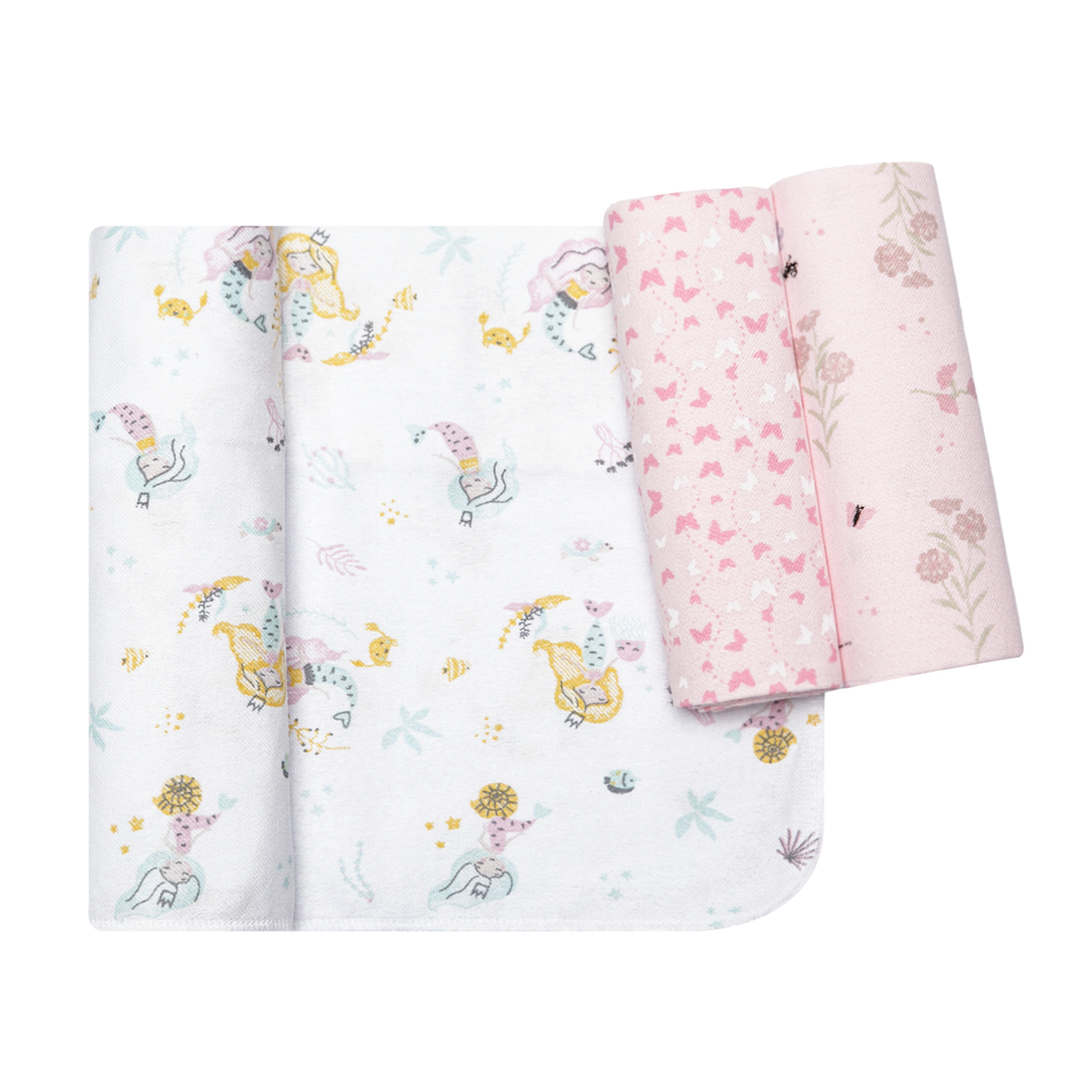 Kit Cueiro Flanelado Papi Estampado 80 x 80 cm com 3 Unidades