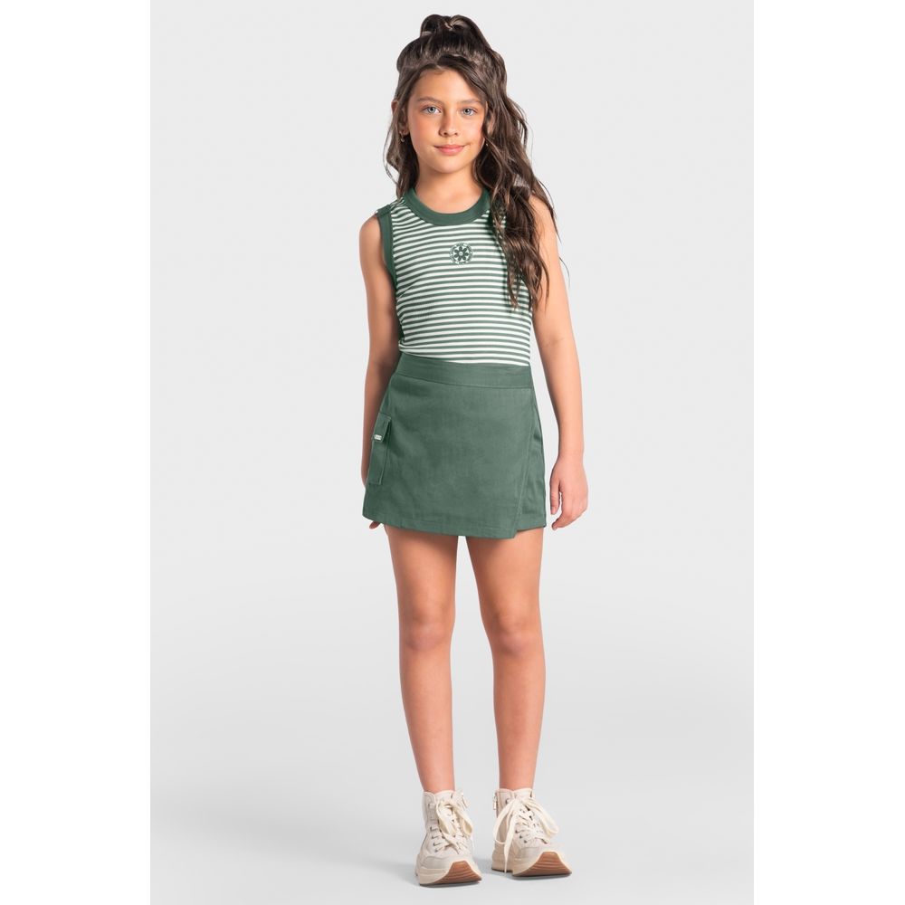 Conjunto infantil menina com listras Brandili