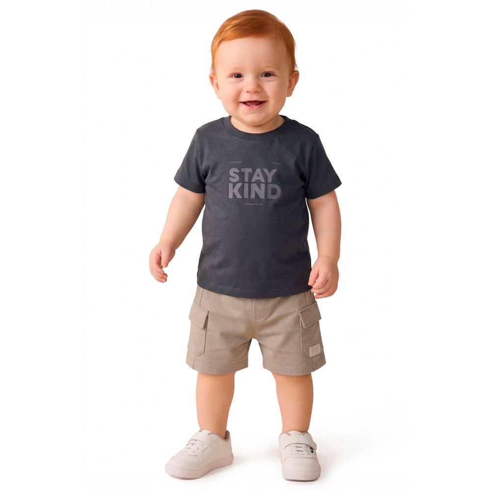 Conjunto Bebê Menino Cargo Kind Colorittá Cinza Elian