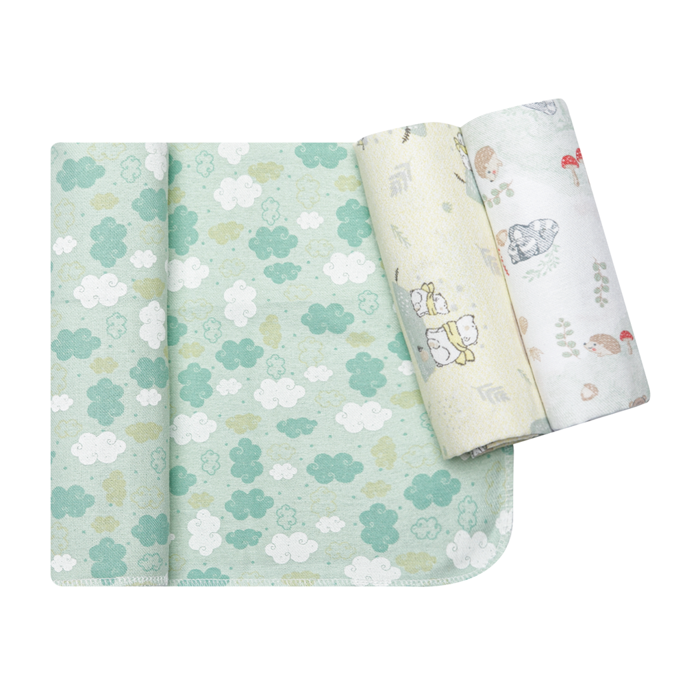 Kit Cueiro Flanelado Papi Estampado 80 x 80 cm com 3 Unidades