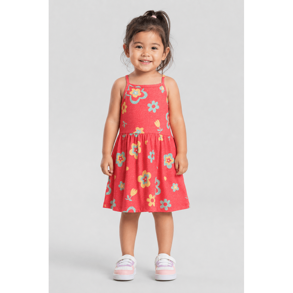 Vestido infantil menina de flores Brandili