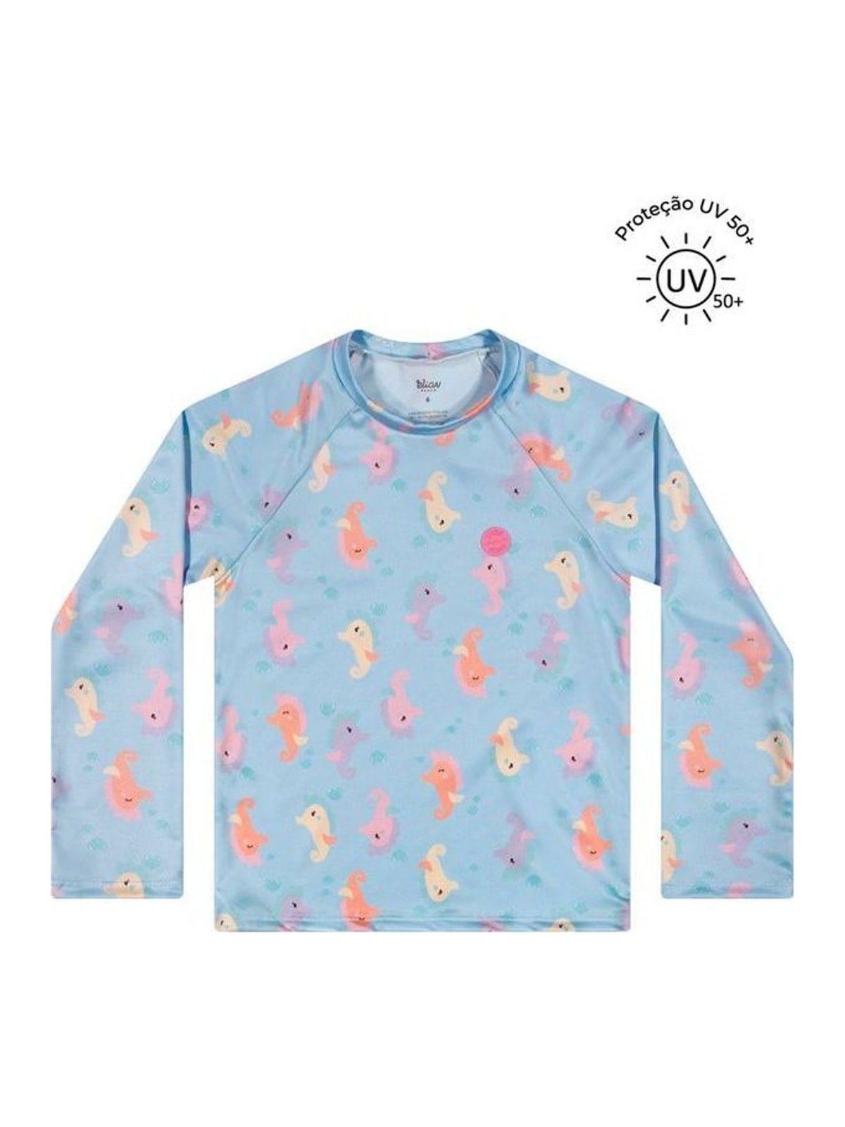 Blusa de Proteção Solar Infantil Menina Elian Azul