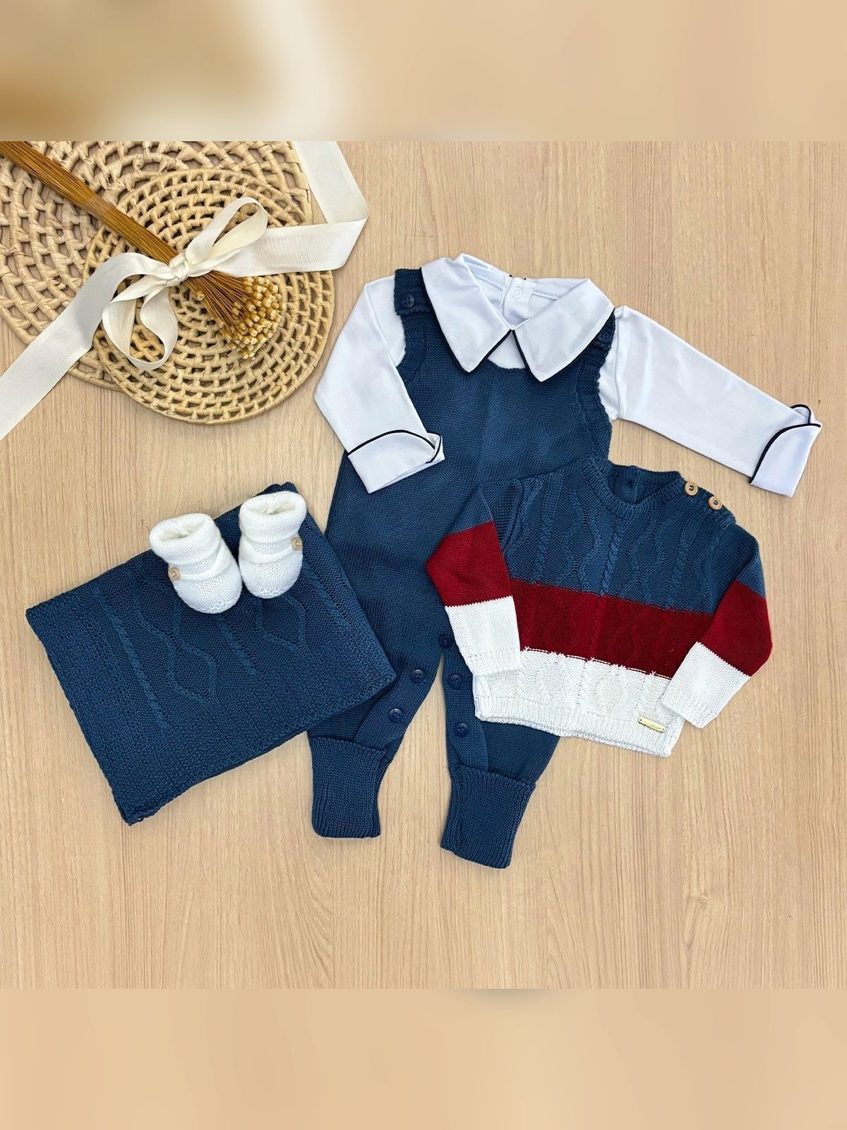 Saída de Maternidade Tricot Murilo 5 Peças