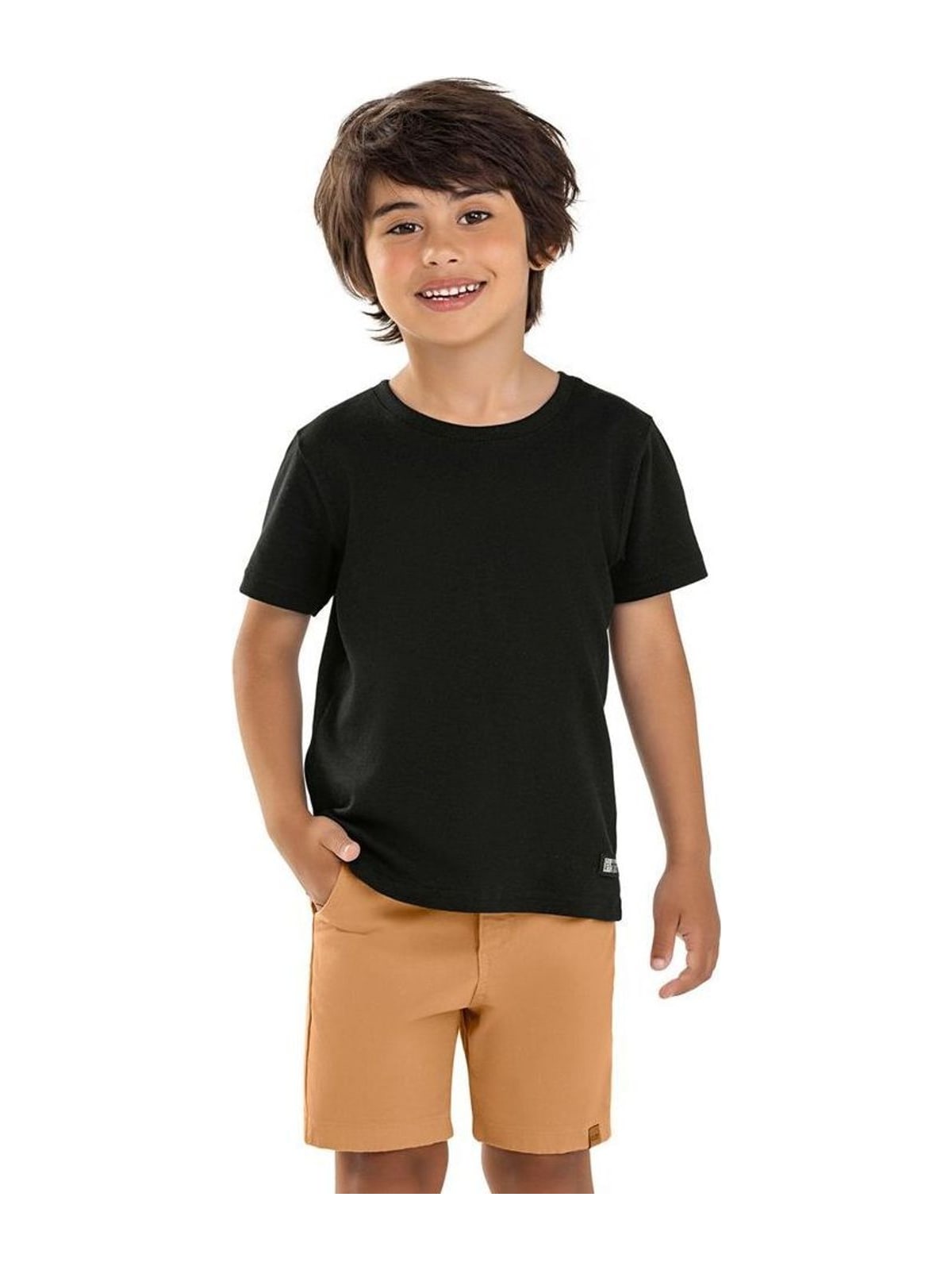 Bermuda Infantil Menino Sarja Com Bolsos Colorittá Laranja Elian