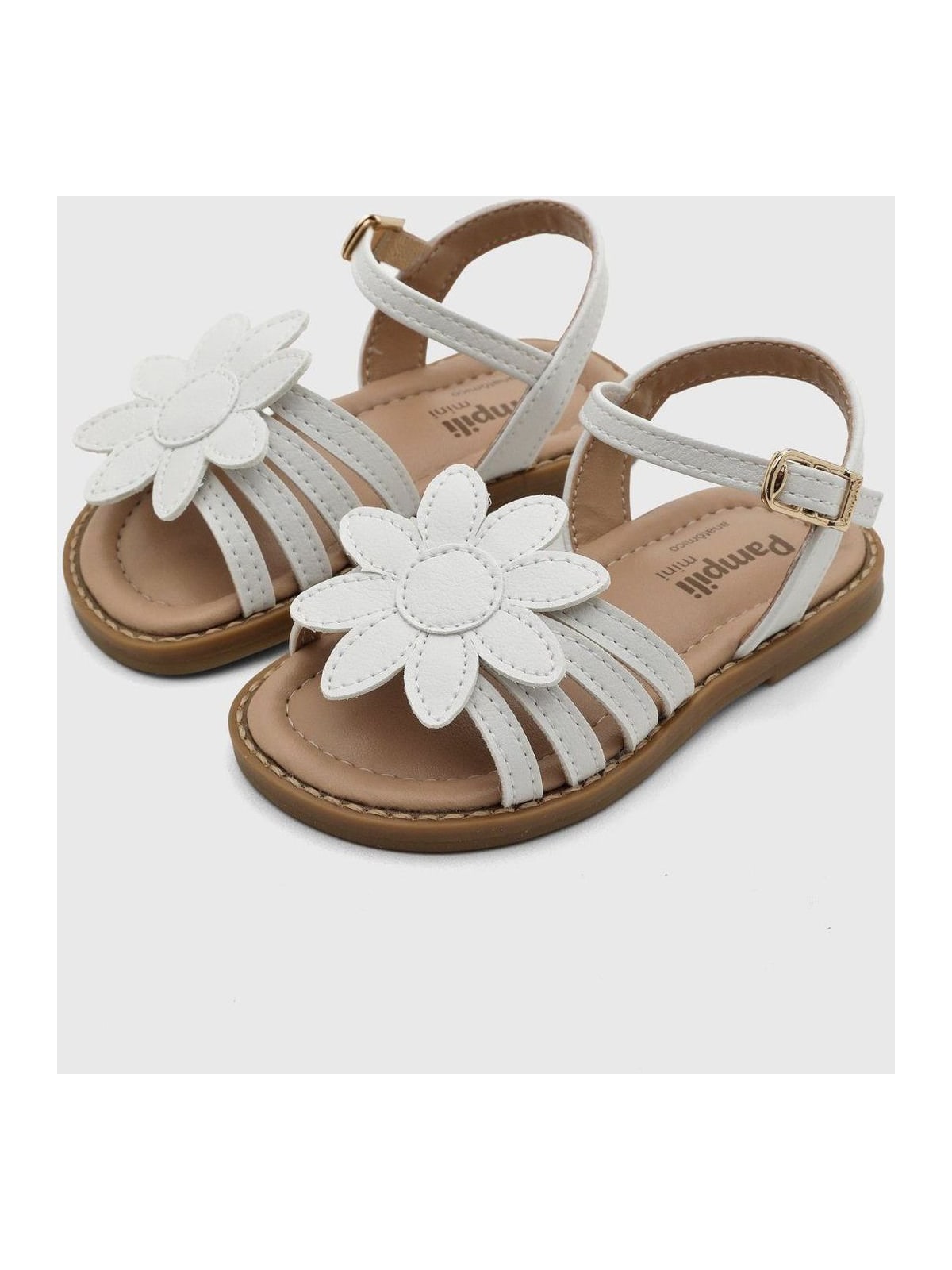 Sandália Infantil Pampili Maite Flor Branca