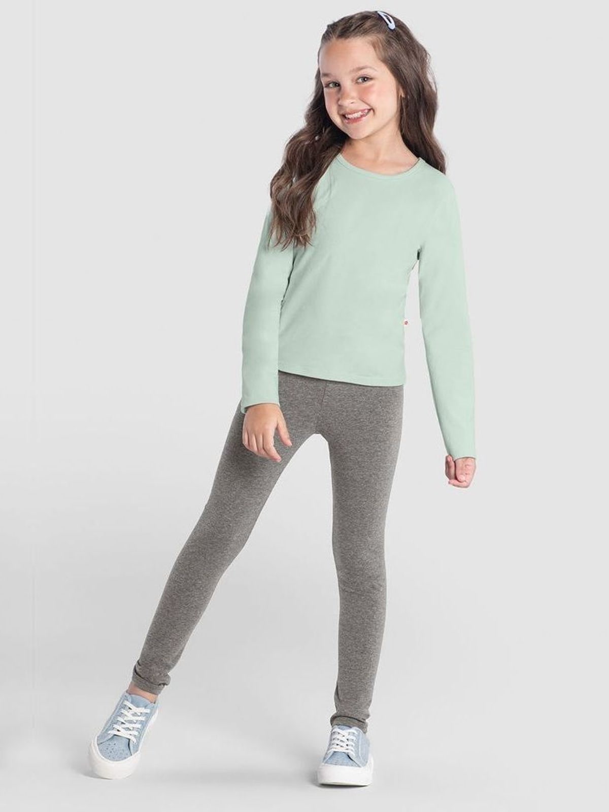 Calça legging infantil menina em cotton Brandili