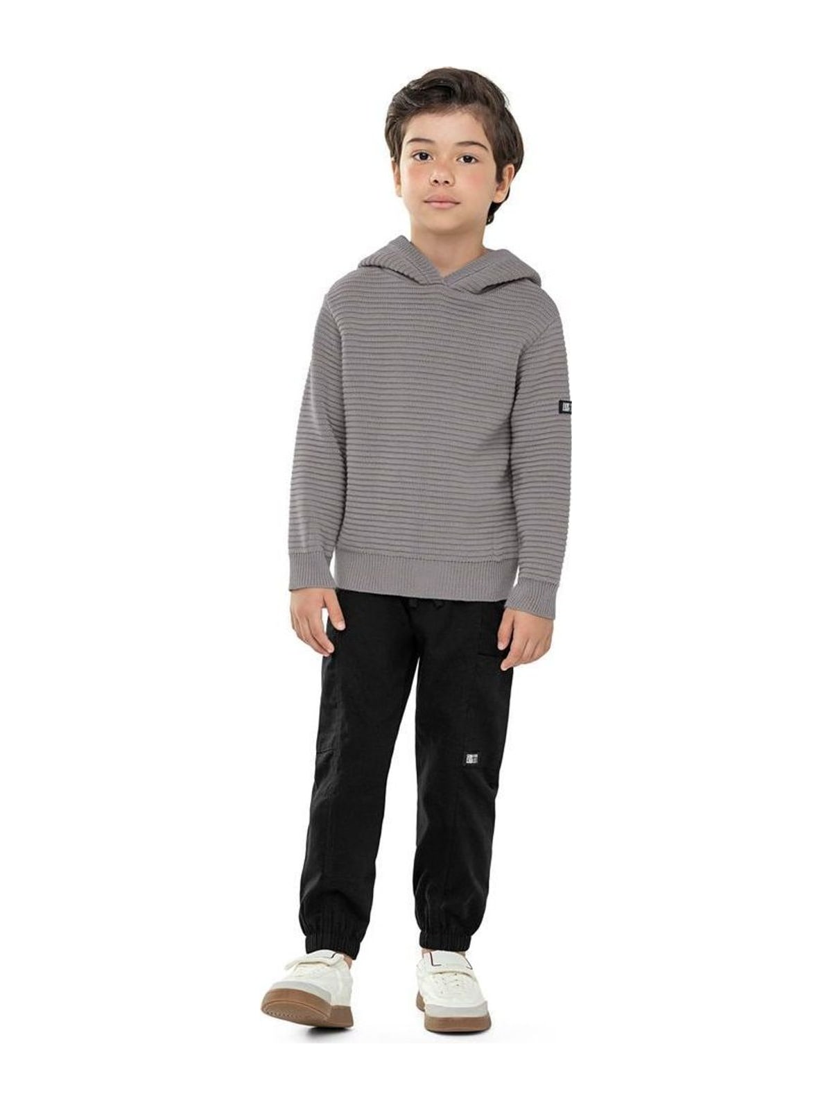 Calça Jogger Infantil Menino Sarja Colorittá Preto Elian