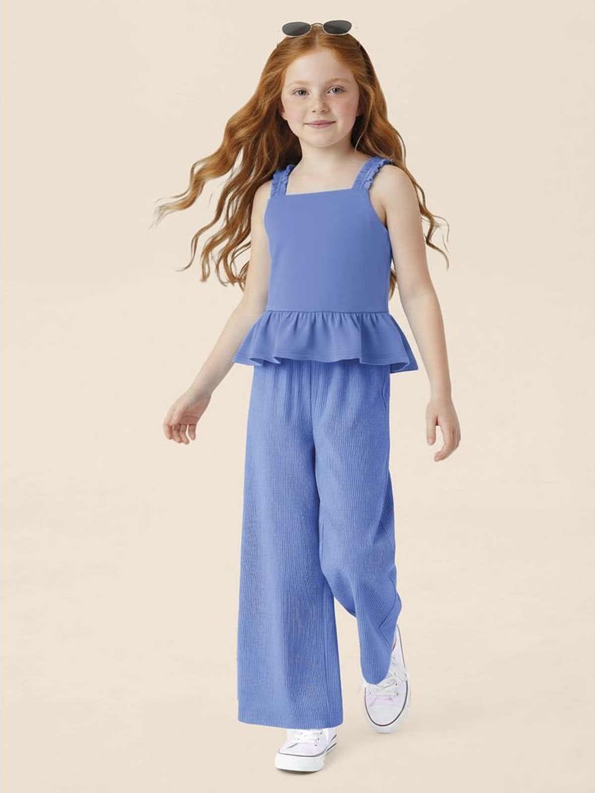 Conjunto Infantil Menina Regata E Calça Wide Leg Malha Canelada Malwee Kids