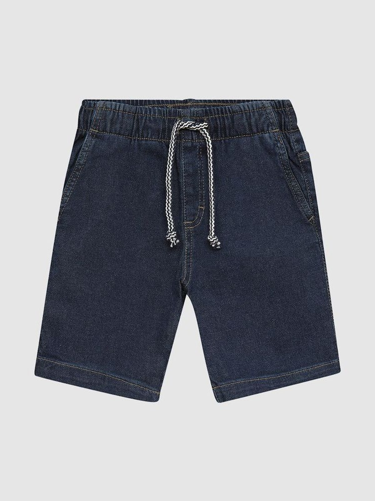 Bermuda Infantil Menino Cintura Com Elástico Em Jeans Moletom Malwee Kids