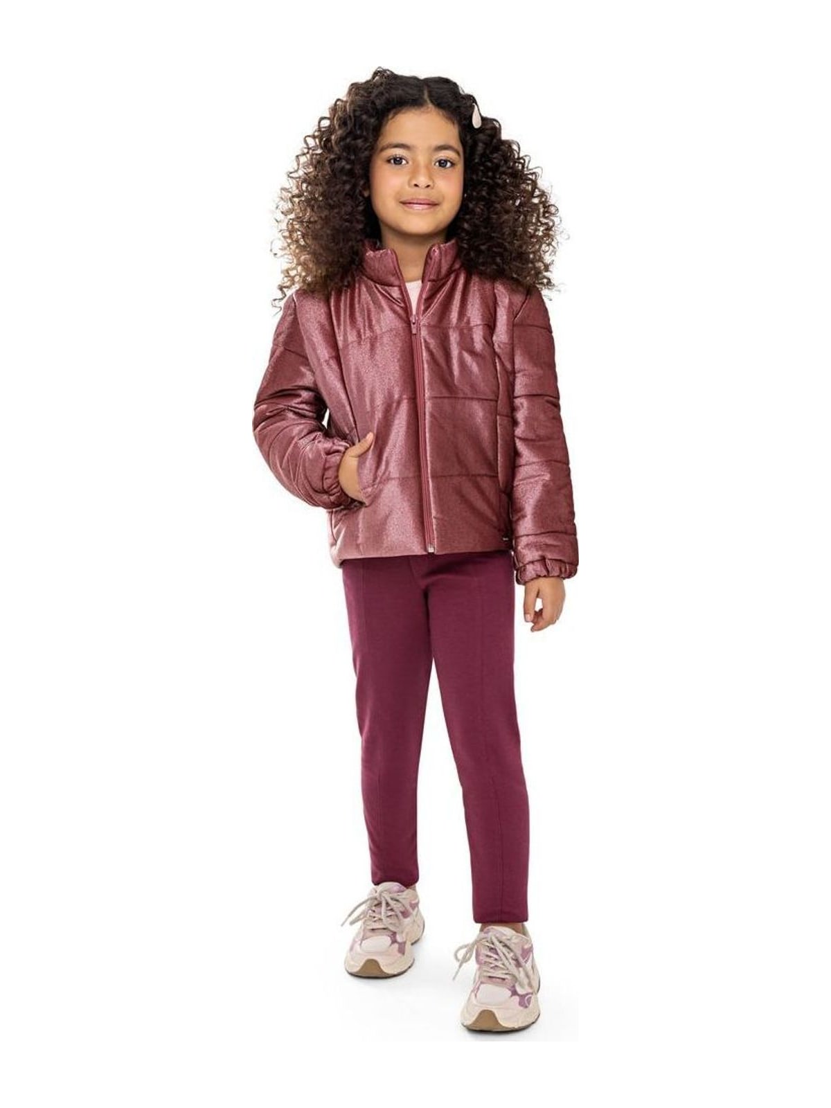Calça Infantil Menina Moletom Ponto Roma Colorittá Bordô Elian