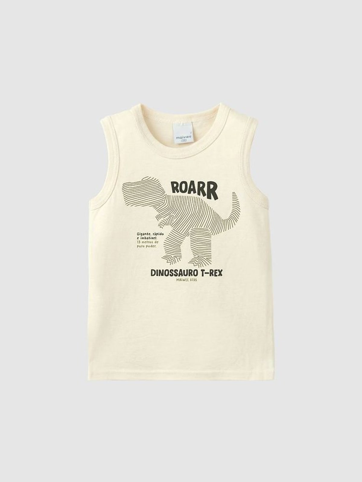 Regata Infantil Menino Dinossauro T-Rex Em Algodão Malwee Kids