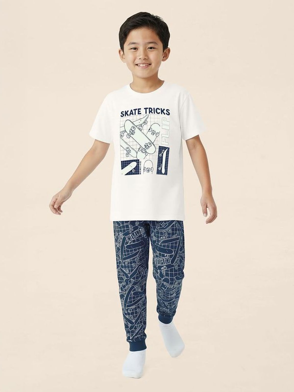 Pijama Longo Infantil Menino Calça Estampa Brilha No Escuro Malwee Kids