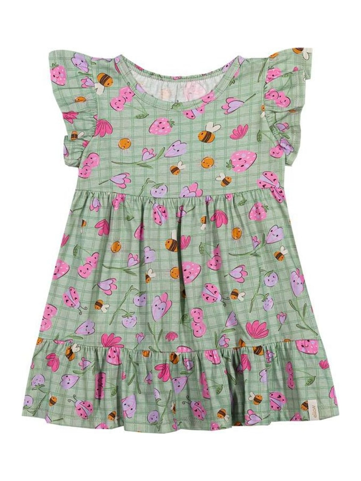 Vestido Bebê Menina Xadrez Lúdico Elian Verde