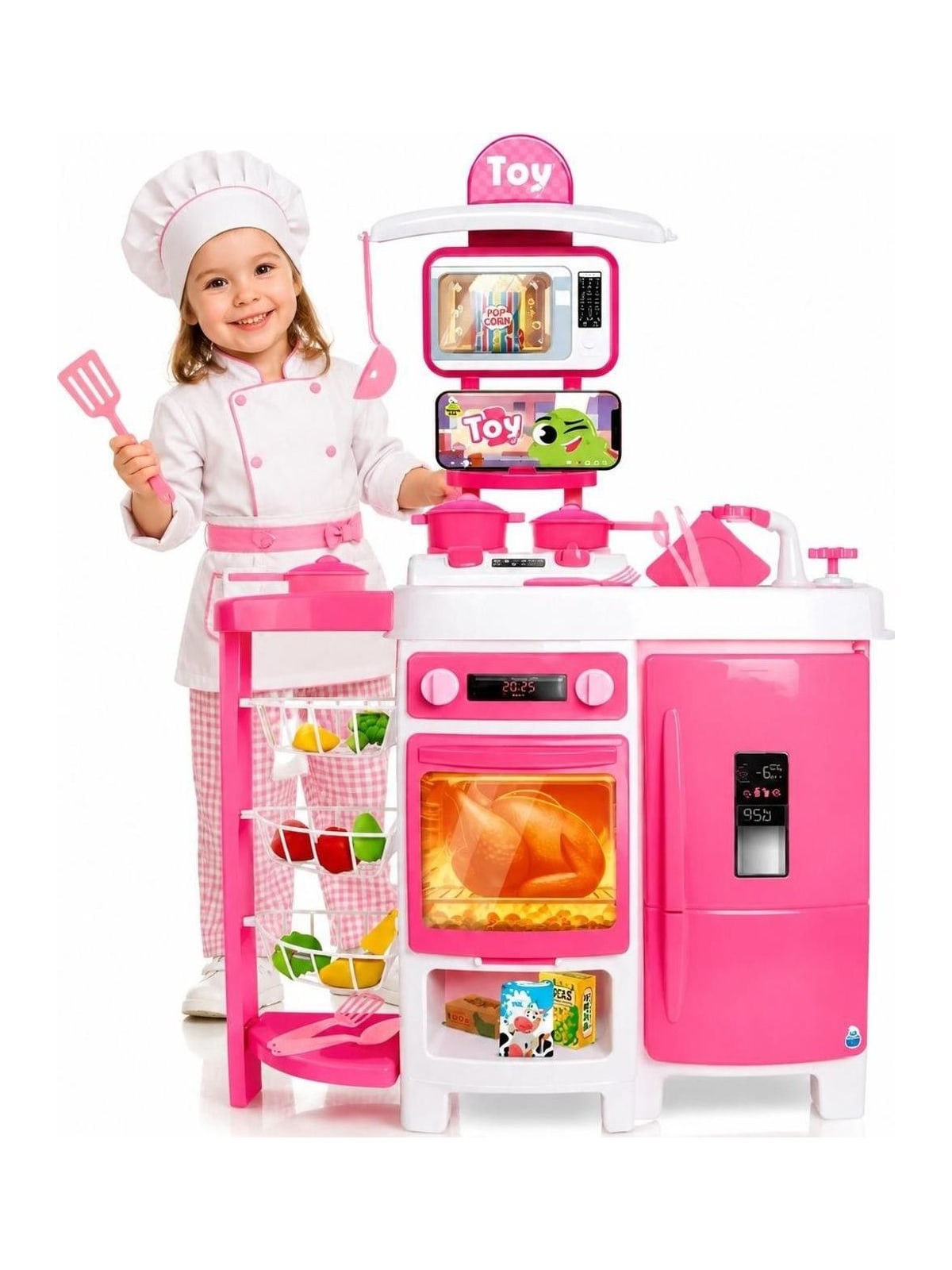 Cozinha Infantil Grande 92 cm com Geladeira e Água de Verdade