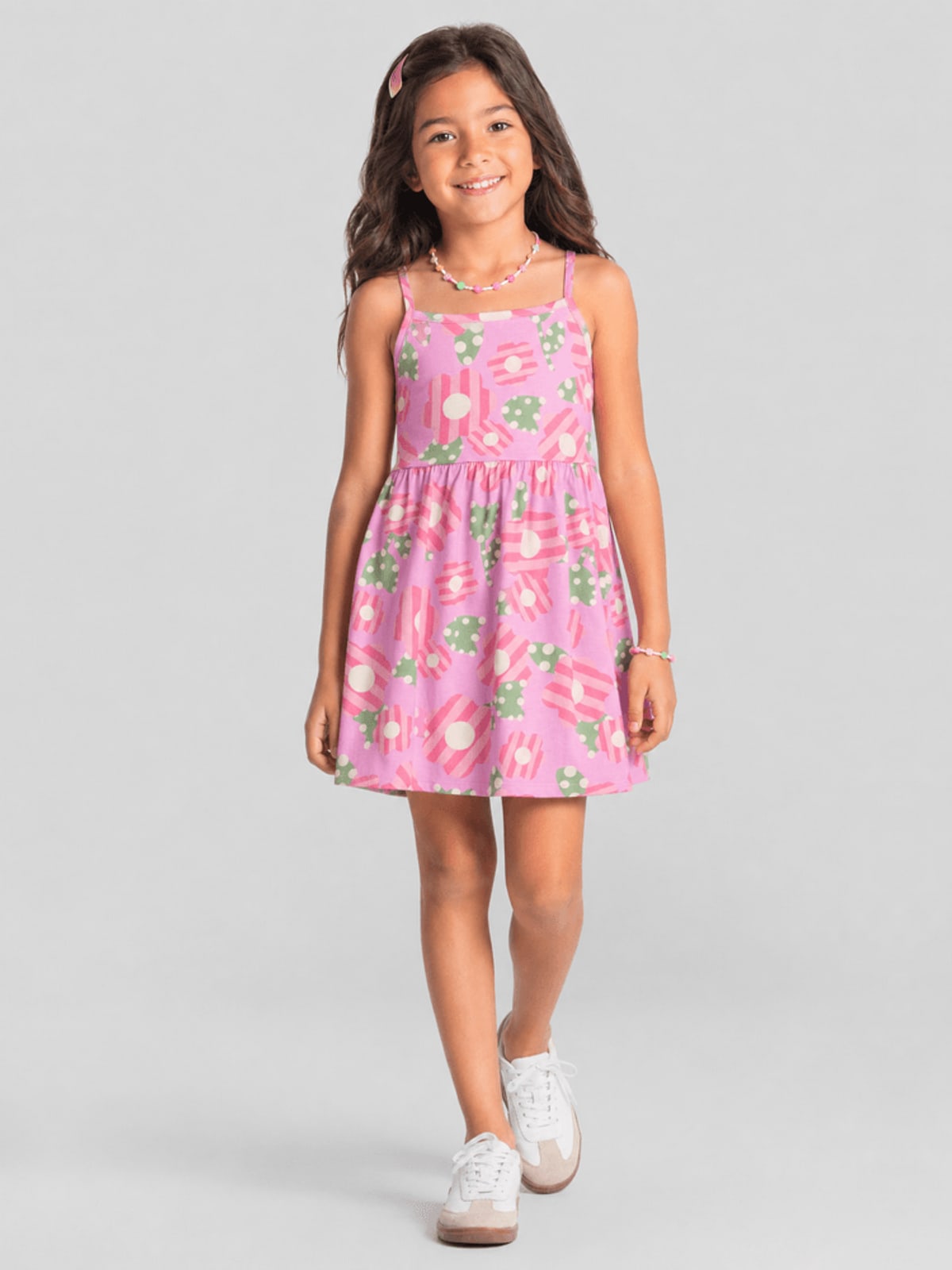 Vestido infantil menina em malha Brandili
