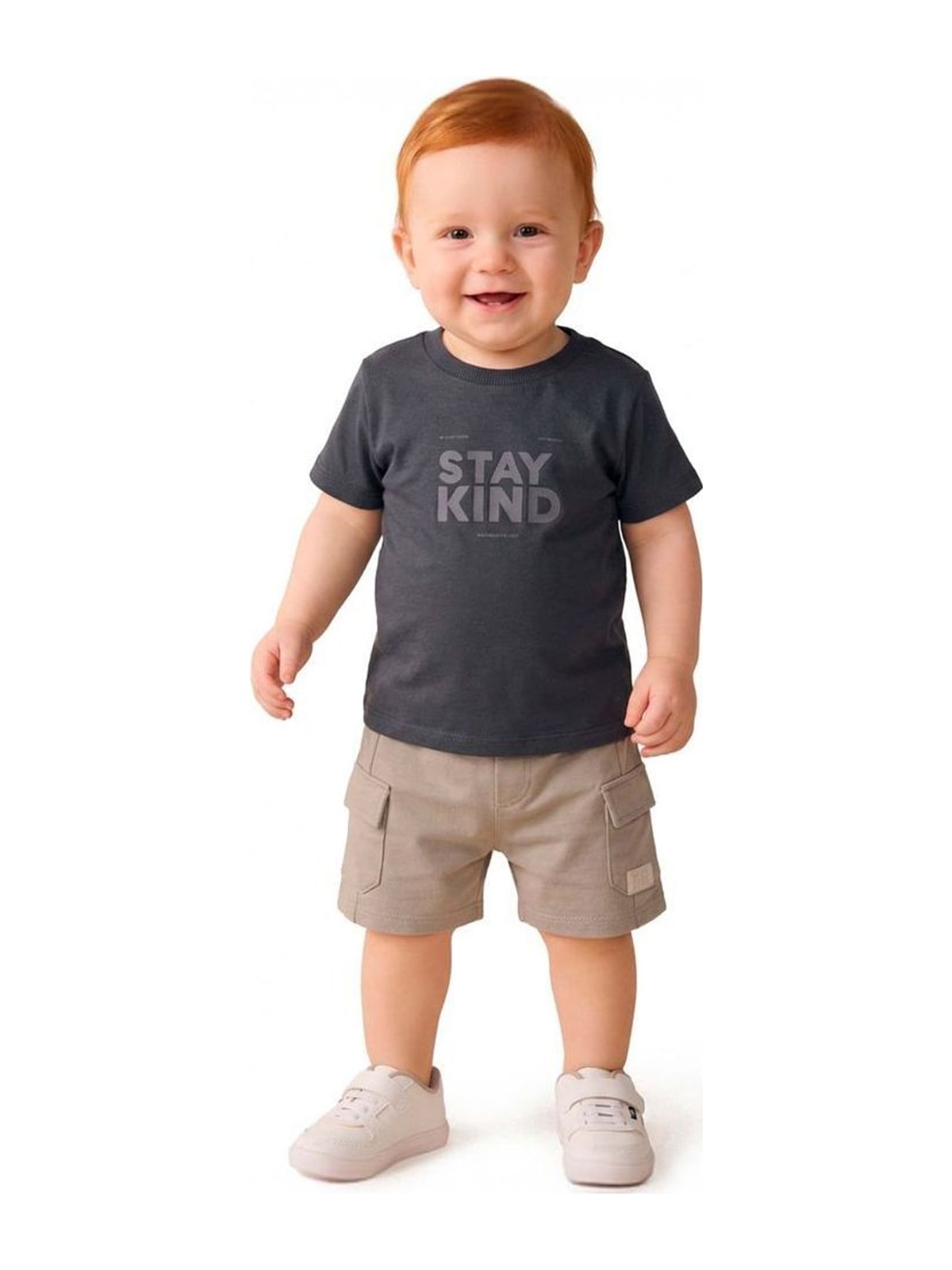 Conjunto Bebê Menino Cargo Kind Colorittá Cinza Elian