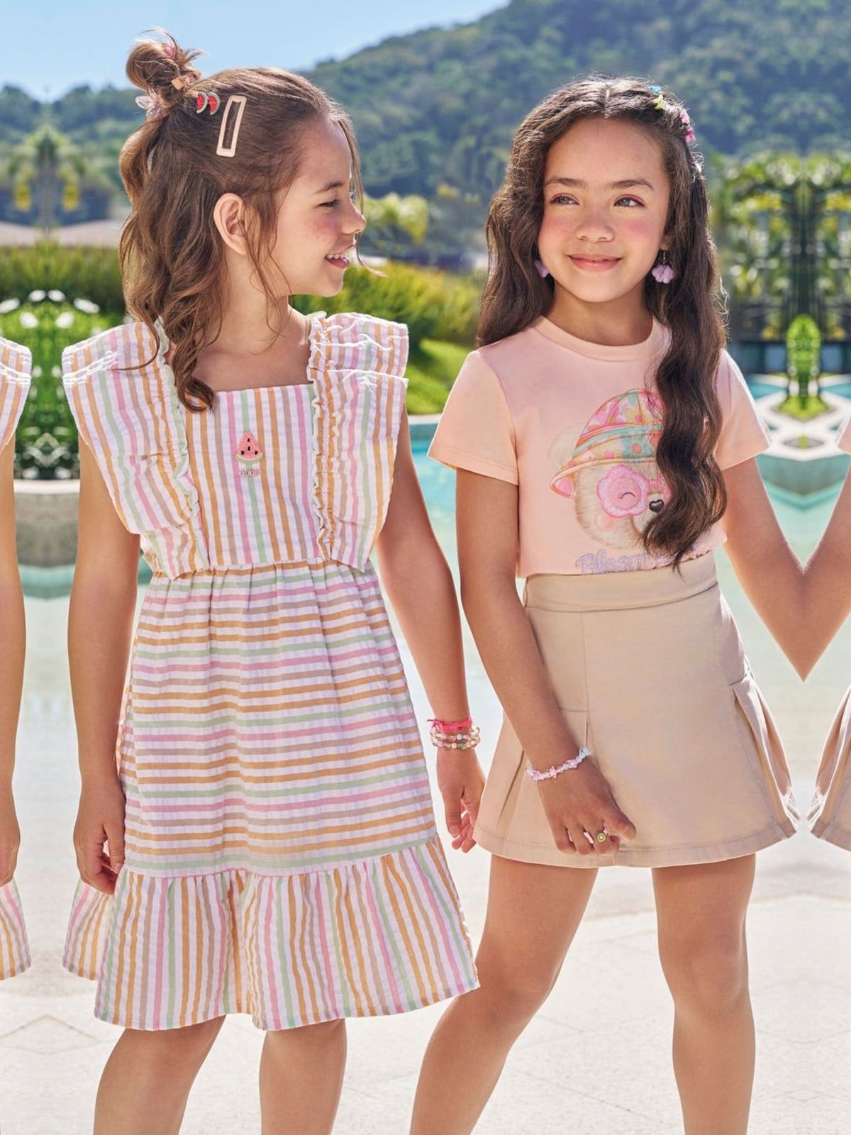 Short Saia em Sarja com Elastano Kukiê Infantil Menina