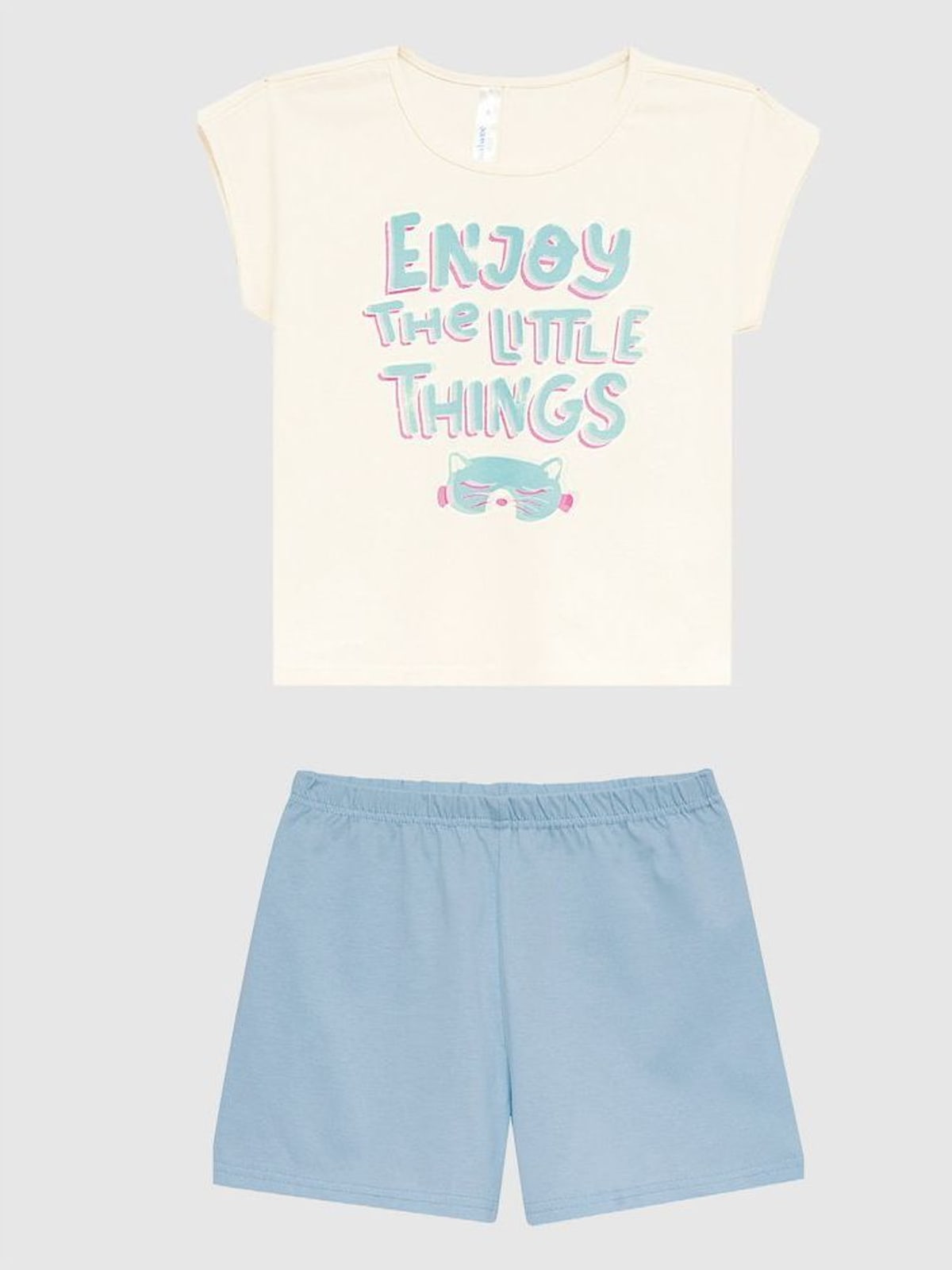 Pijama Curto Infantil Menina Enjoy The Little Things Em Algodão Malwee Kids