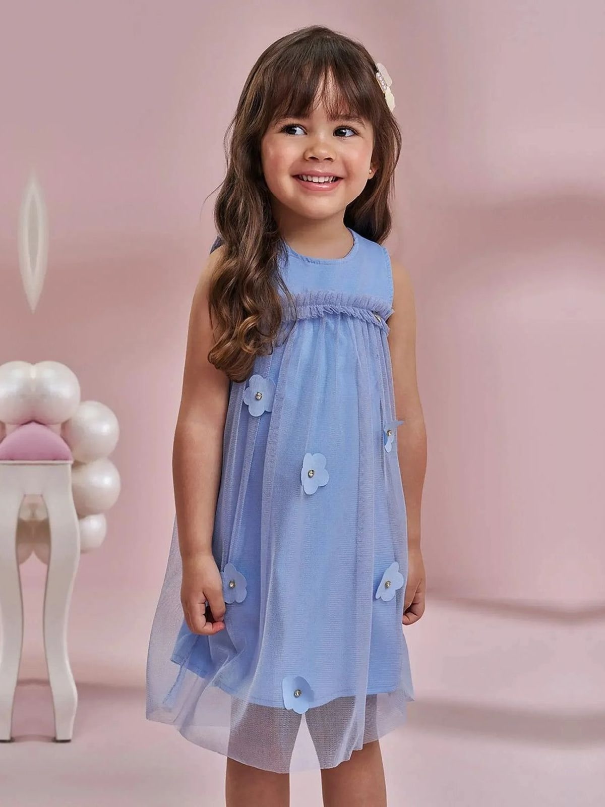 Vestido em Tule com Elastano Kukiê Infantil Menina