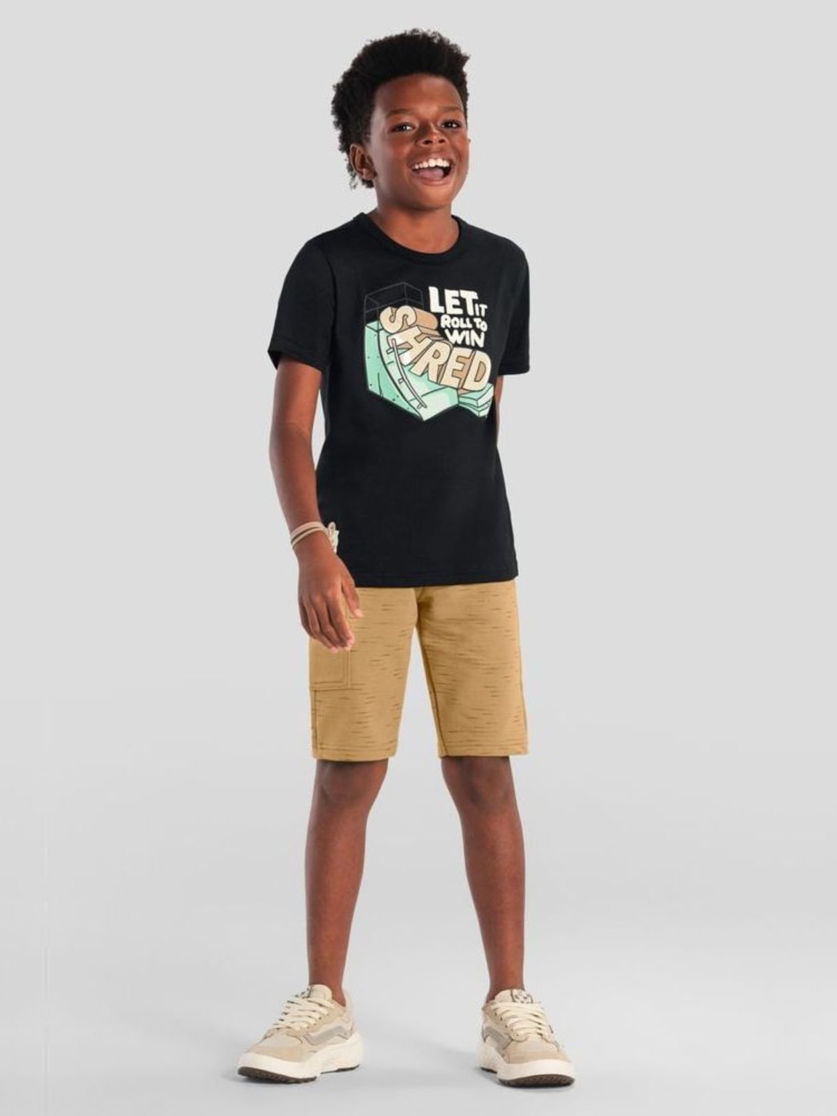 Conjunto infantil menino skate em gel Brandili