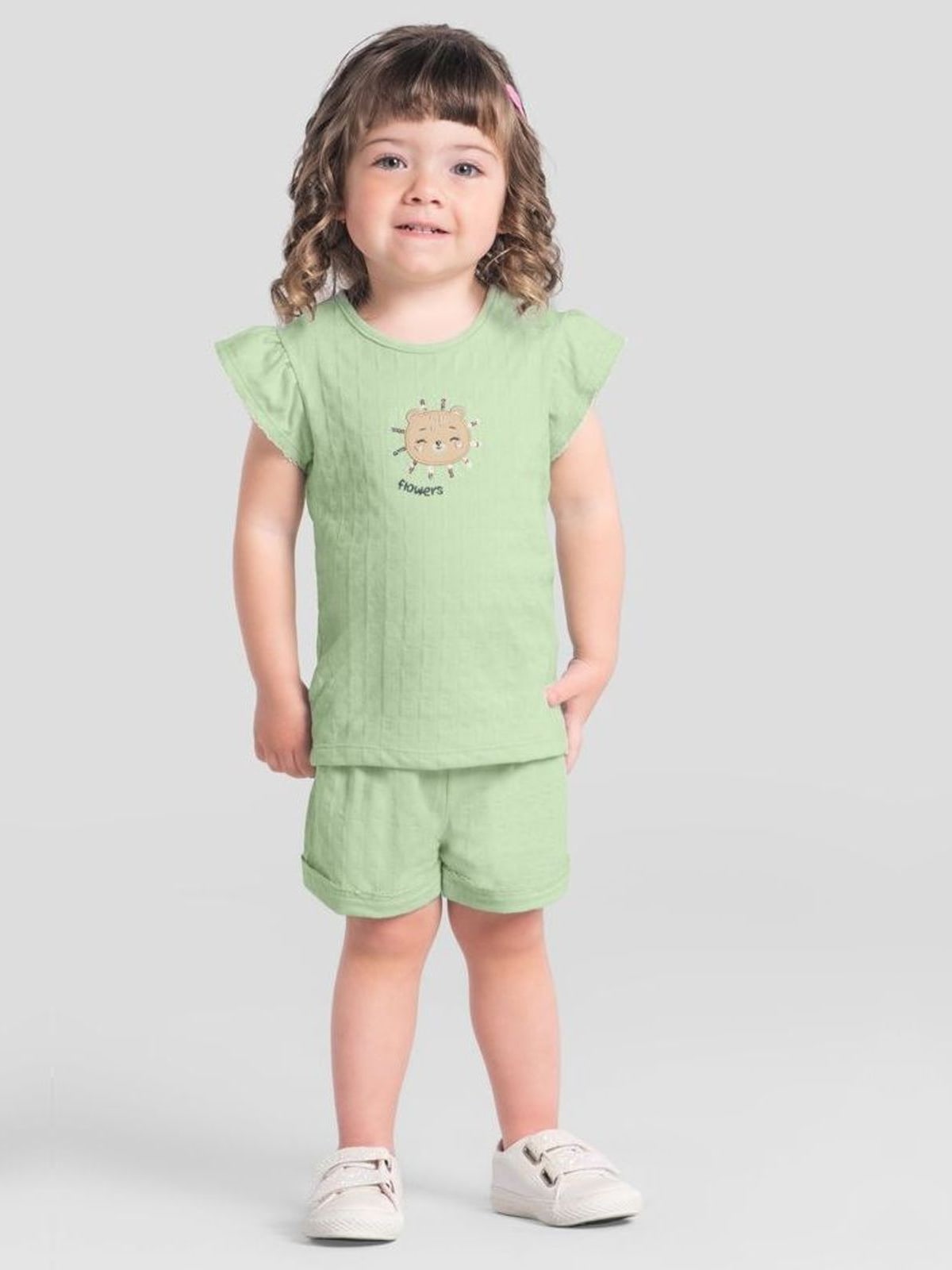 Conjunto infantil menina de ursinho Brandili