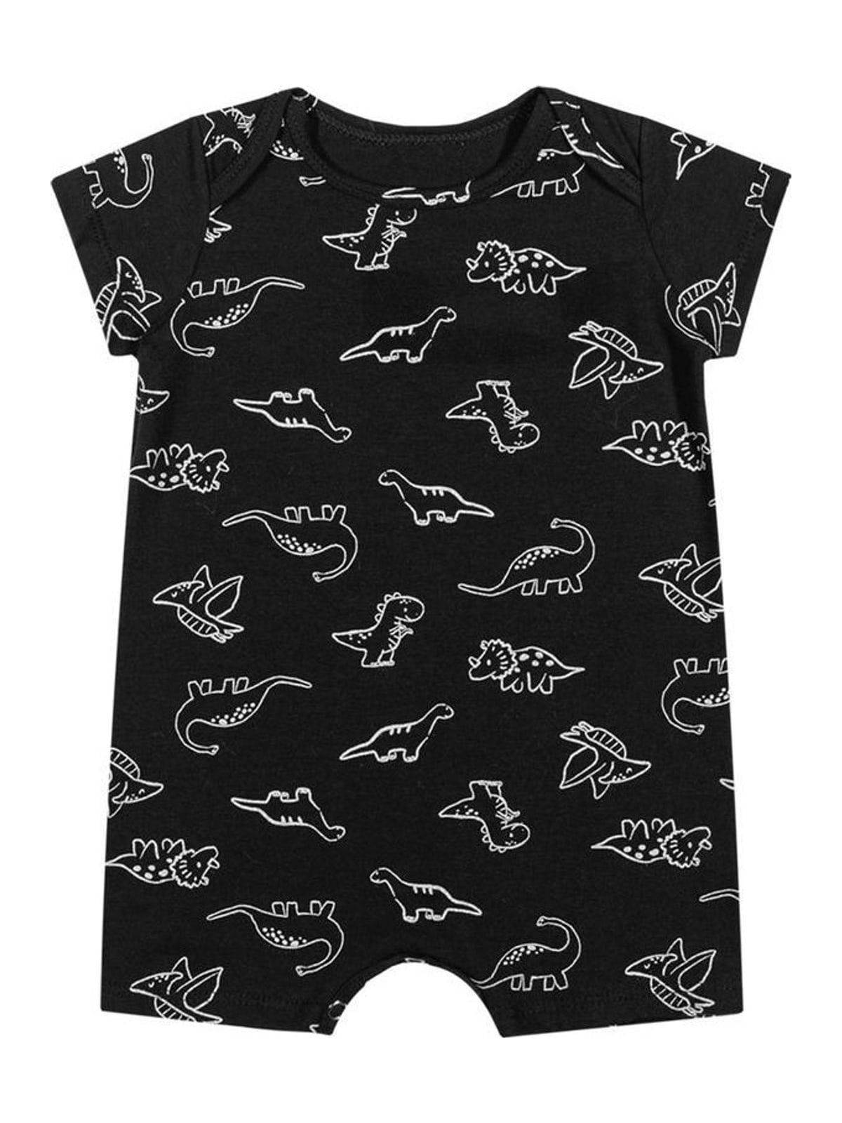 Macaquinho Bebê Menino Estampado Cotton Elian Preto
