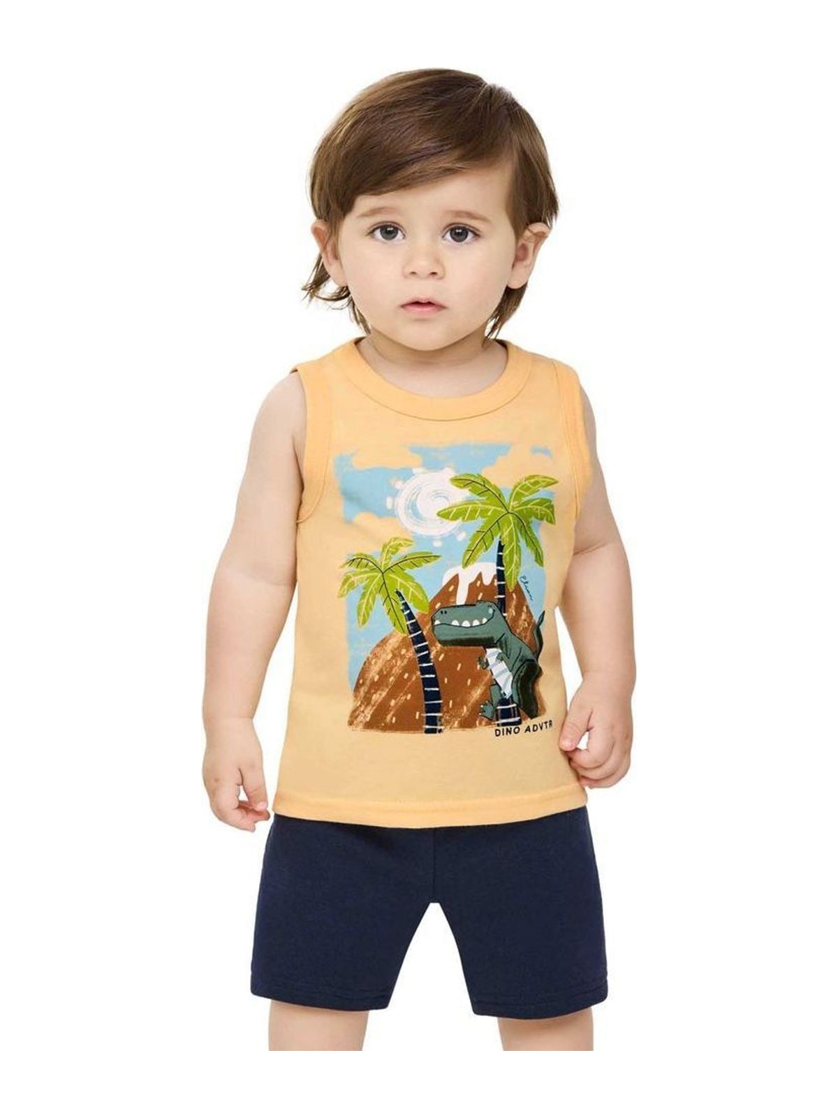 Conjunto Bebê Menino Aventura Curto Elian Amarelo