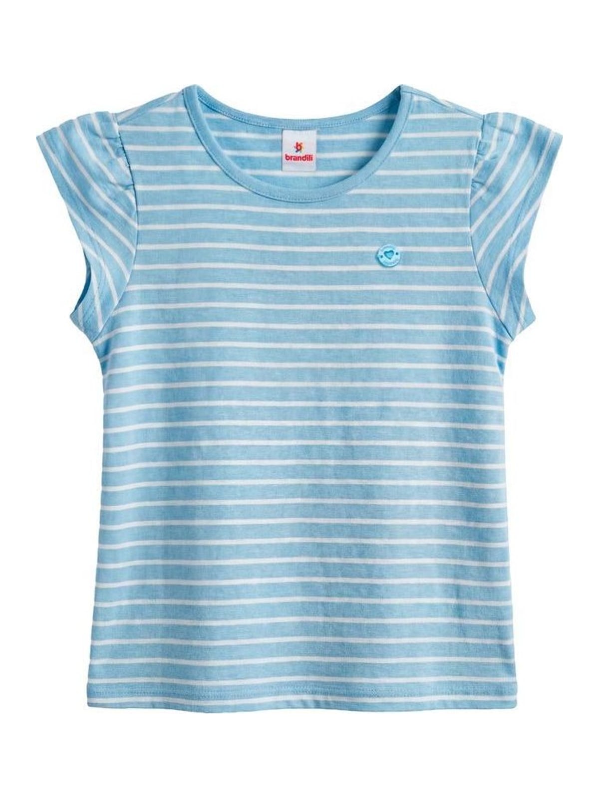 Blusa infantil menina em malha listrada Brandili