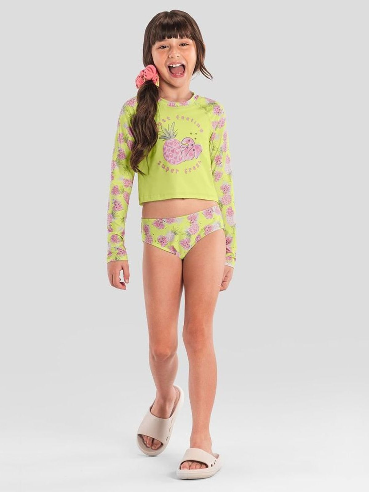 Biquíni infantil menina em malha UV poliéster Brandili