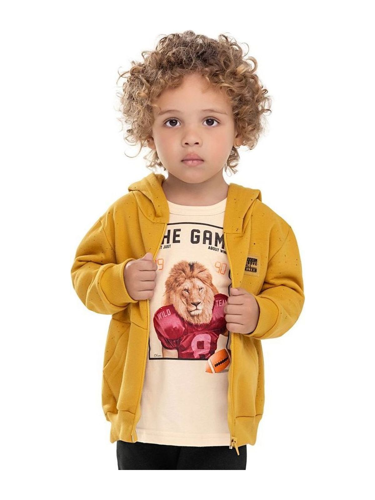 Jaqueta Infantil Menino Moletom Botonê Elian Amarelo