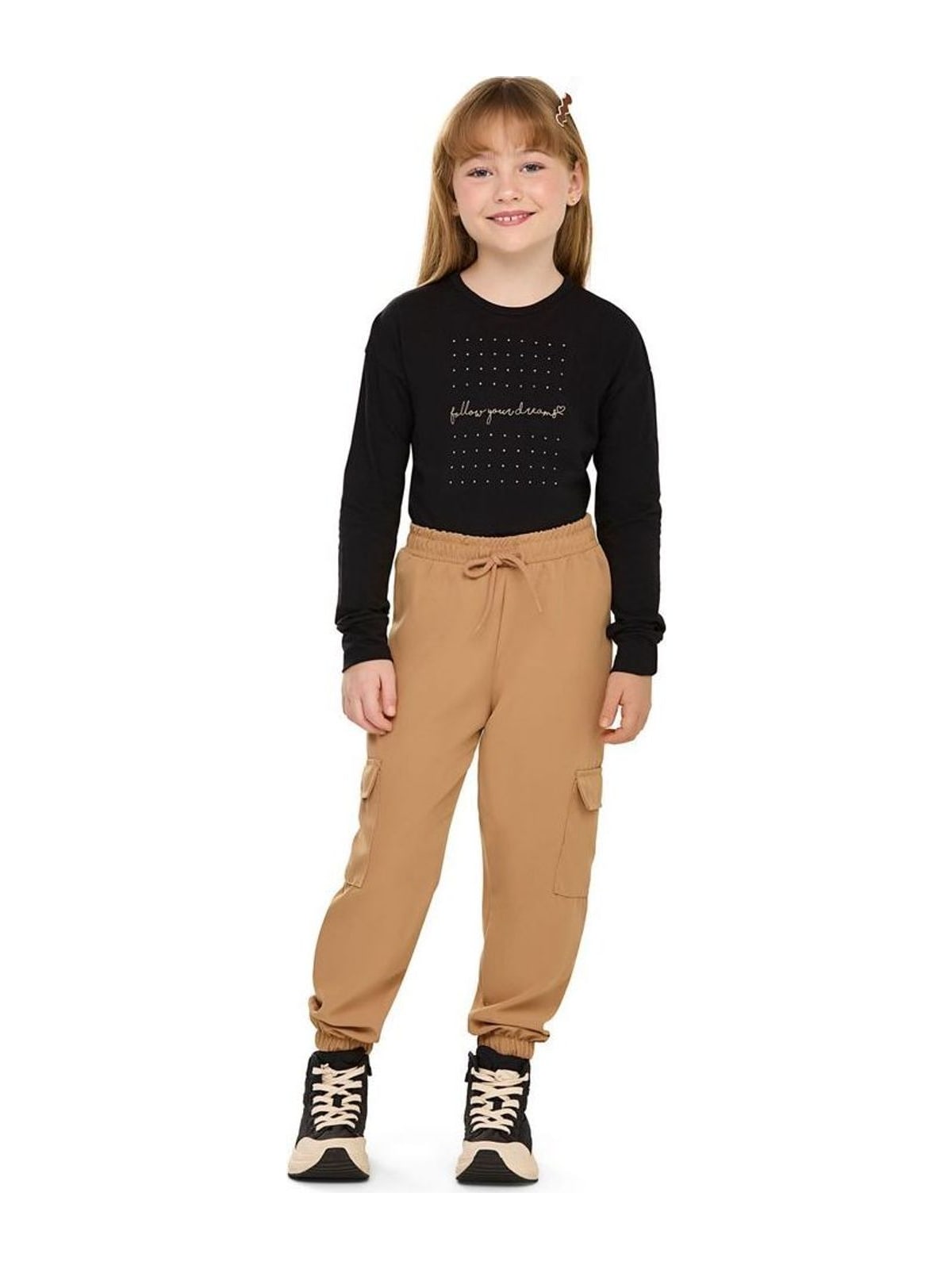 Conjunto Longo Infantil Menina Com Strass Elian Preto