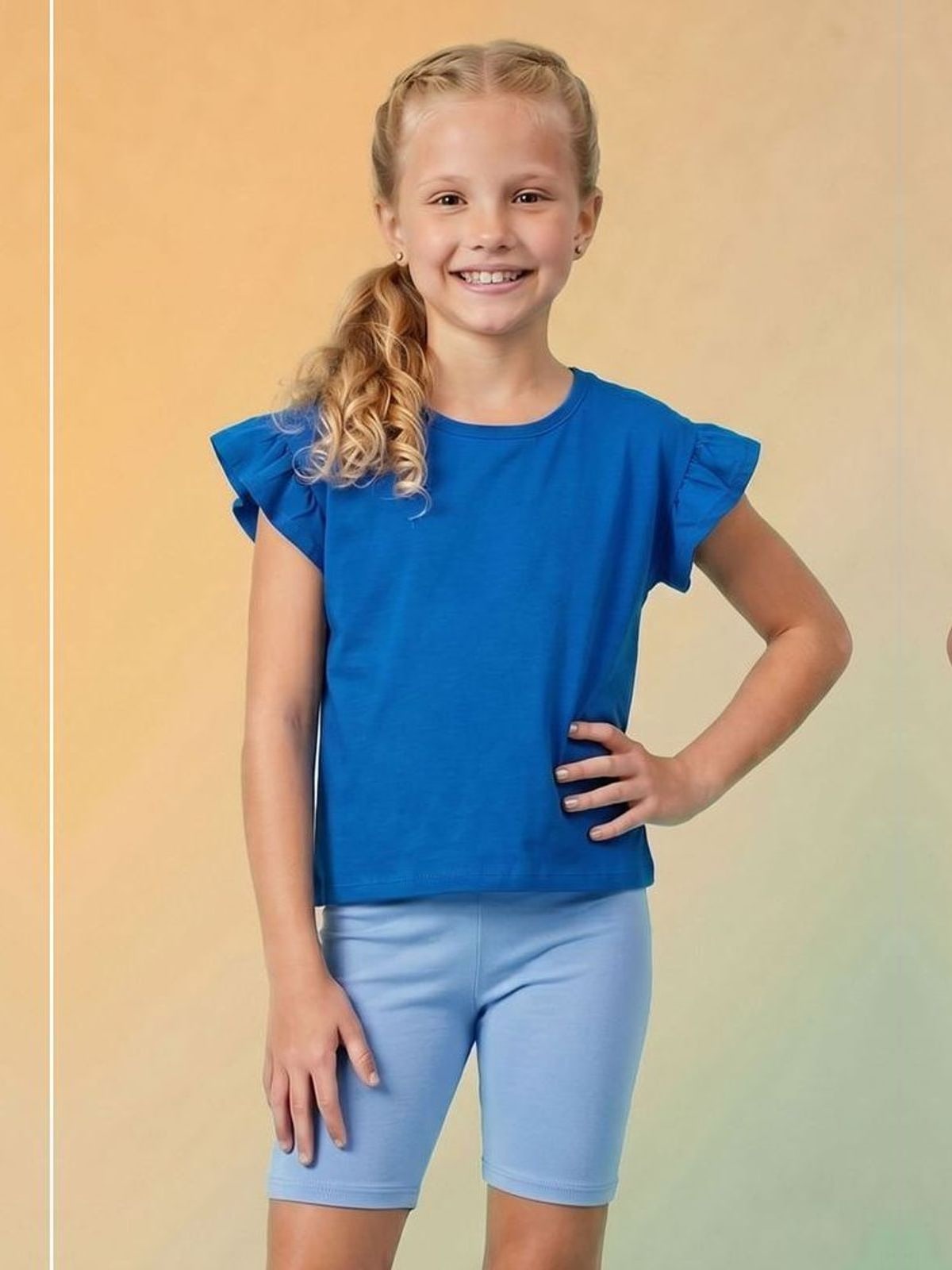 Bermuda Ciclista Básica Infantil Menina Elian Azul