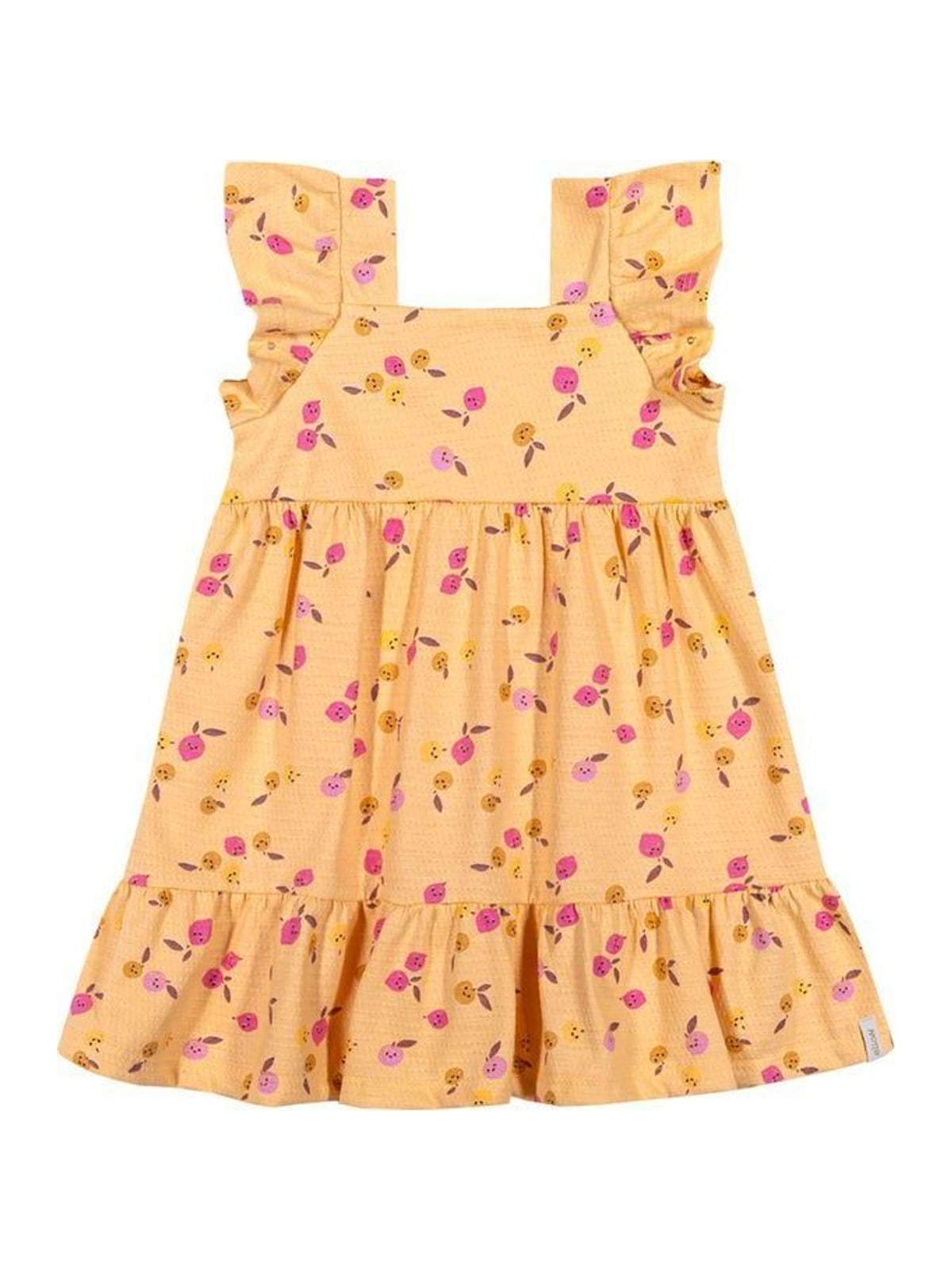 Vestido Bebê Menina Texturizado Frutas Elian Amarelo