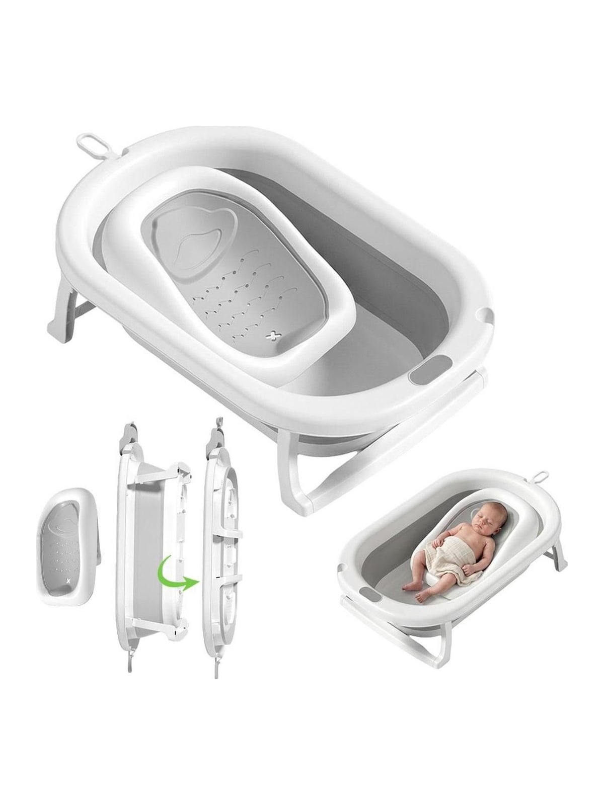 Banheira de Bebê Dobrável Pipdip 45 L com Assento Redutor