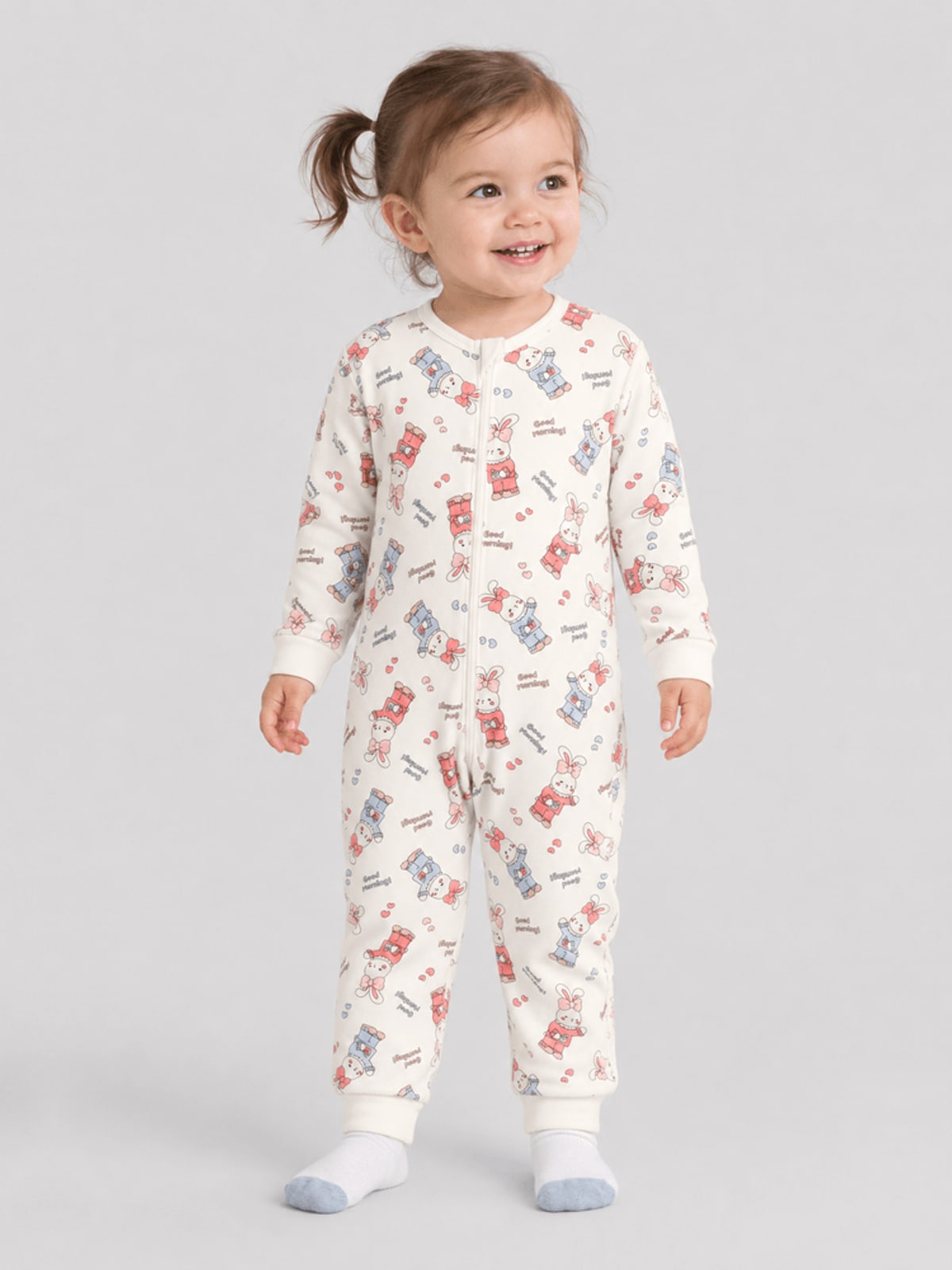 Pijama macacão infantil unissex em moletom Brandili