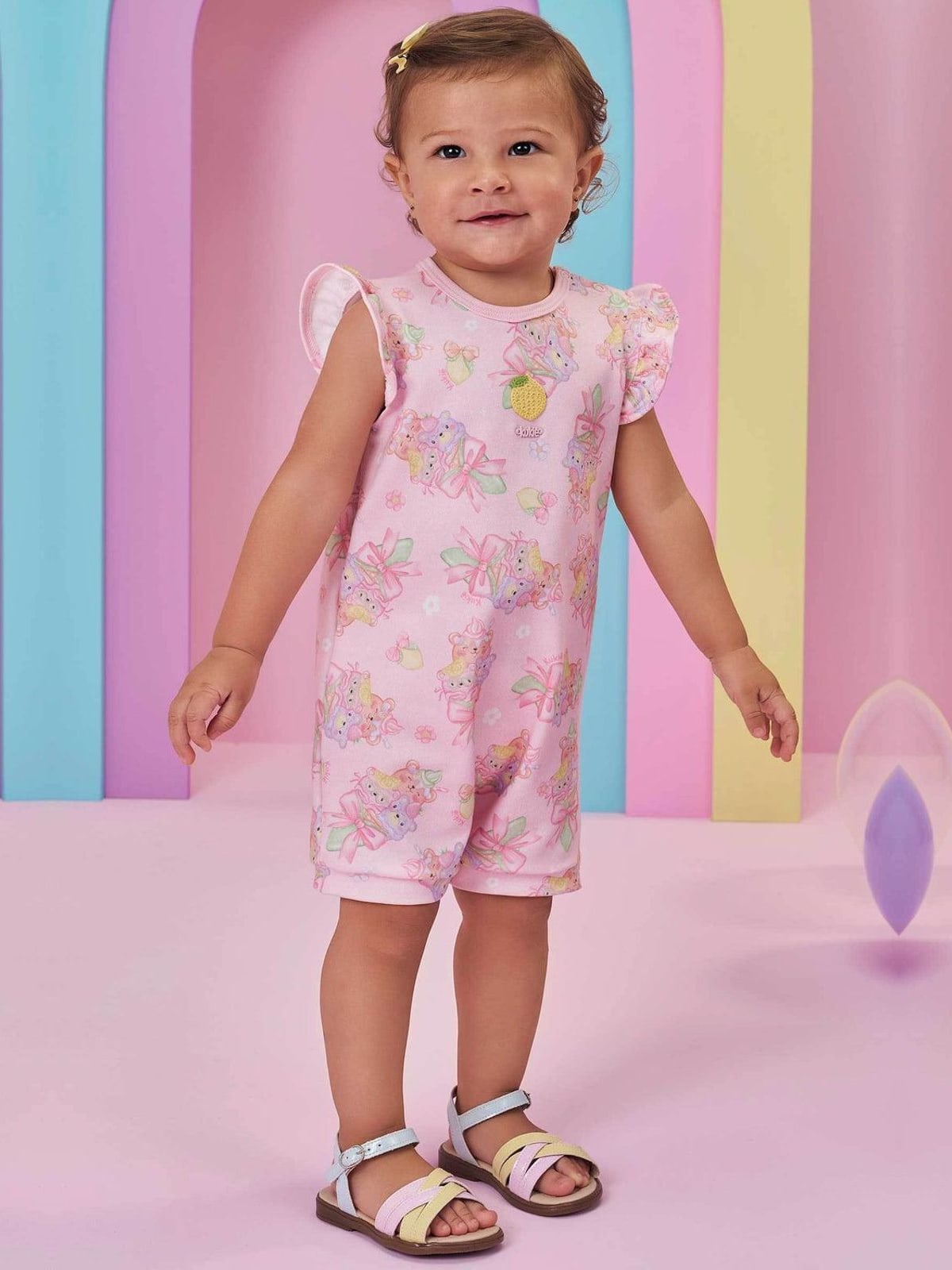Macaquinho em Molecotton Kukiê Bebê Menina
